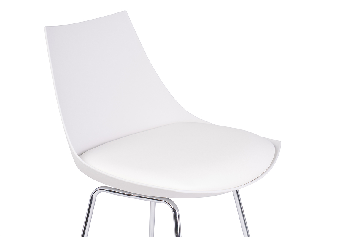 Tabourets de bar design blancs 65 cm (lot de 2) JUNE