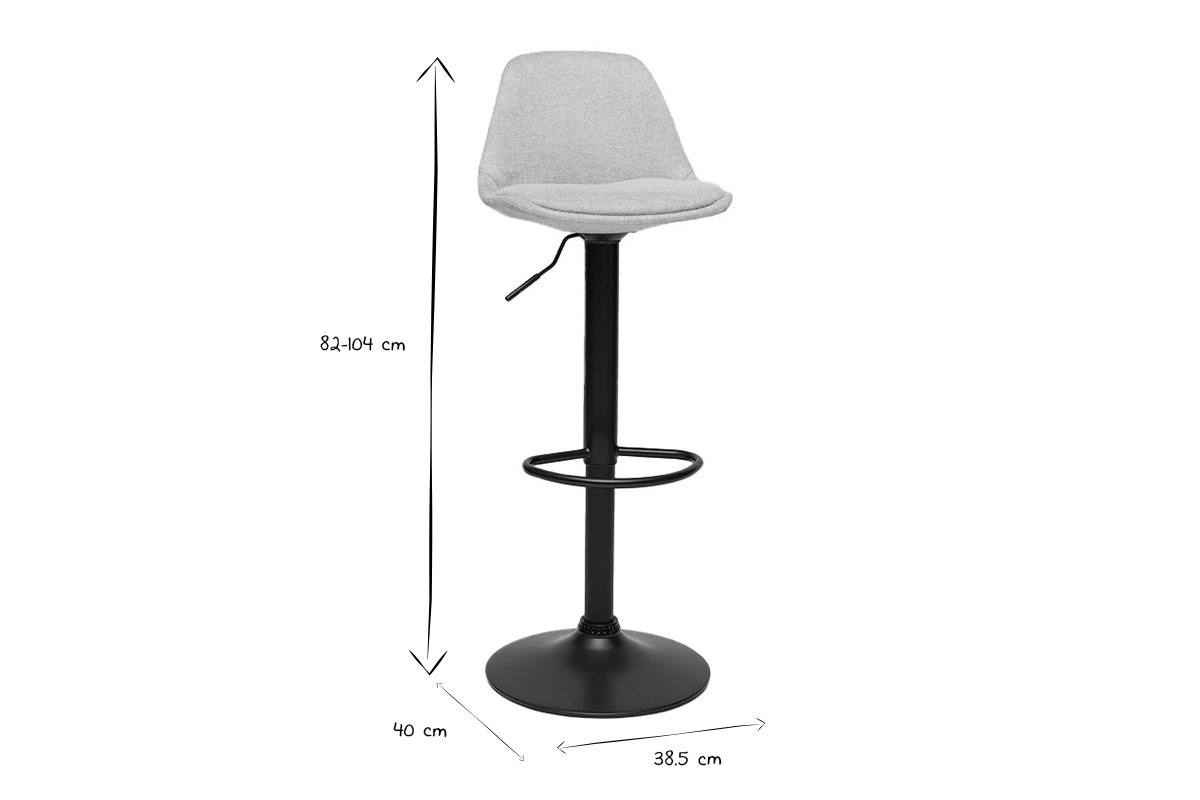 Tabourets de bar design en tissu effet velours textur� beige (lot de 2) STEEVY