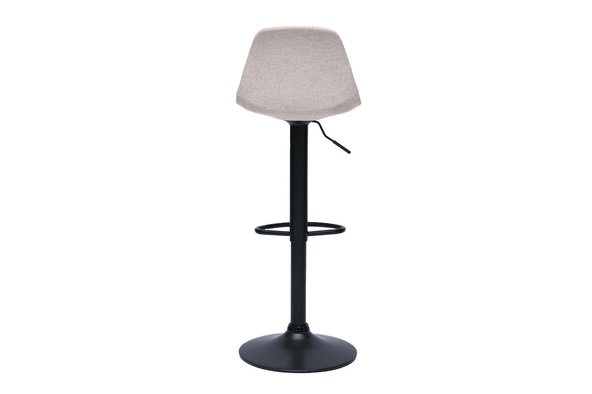 Tabourets de bar design en tissu effet velours textur� beige (lot de 2) STEEVY