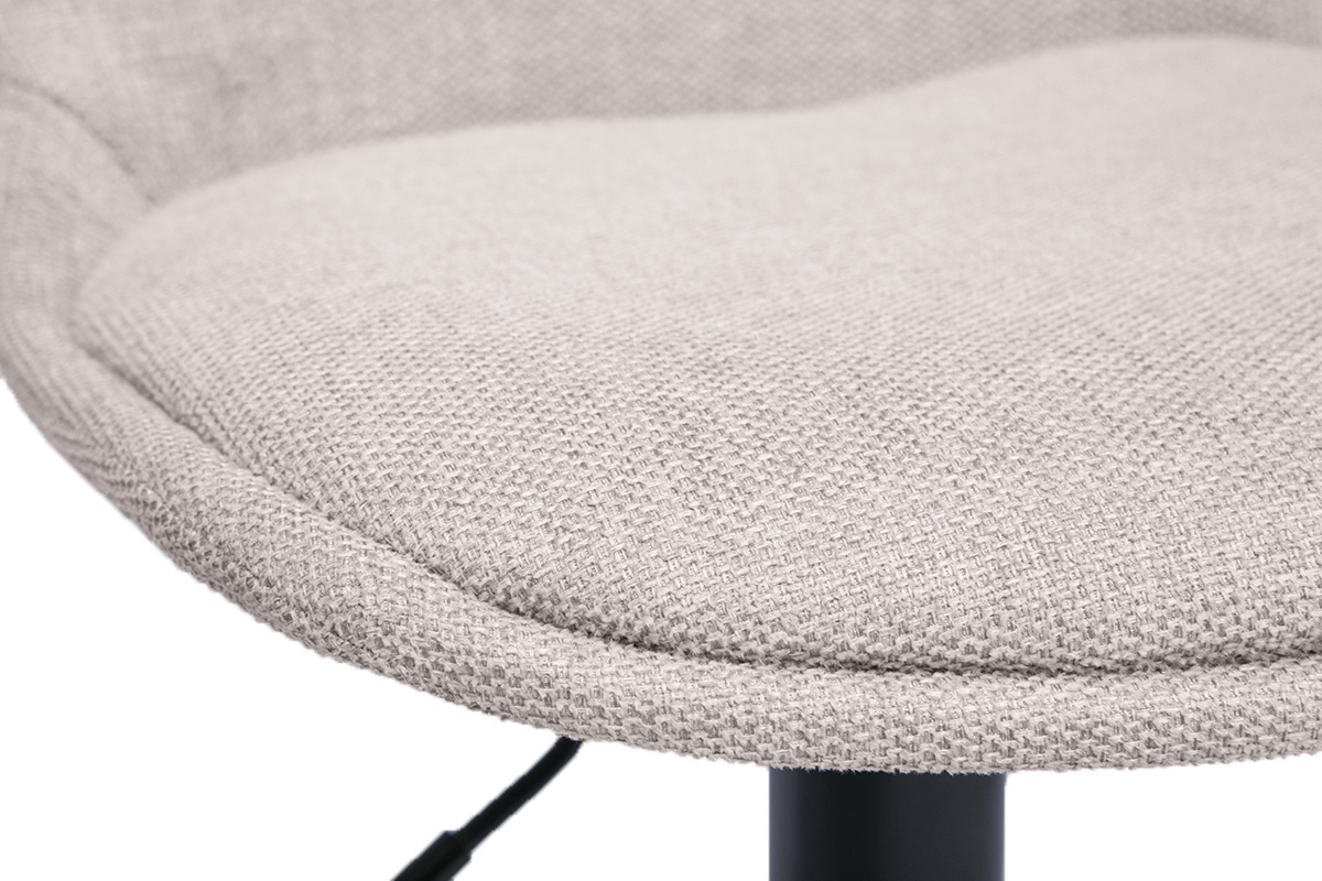 Tabourets de bar design en tissu effet velours textur� beige (lot de 2) STEEVY