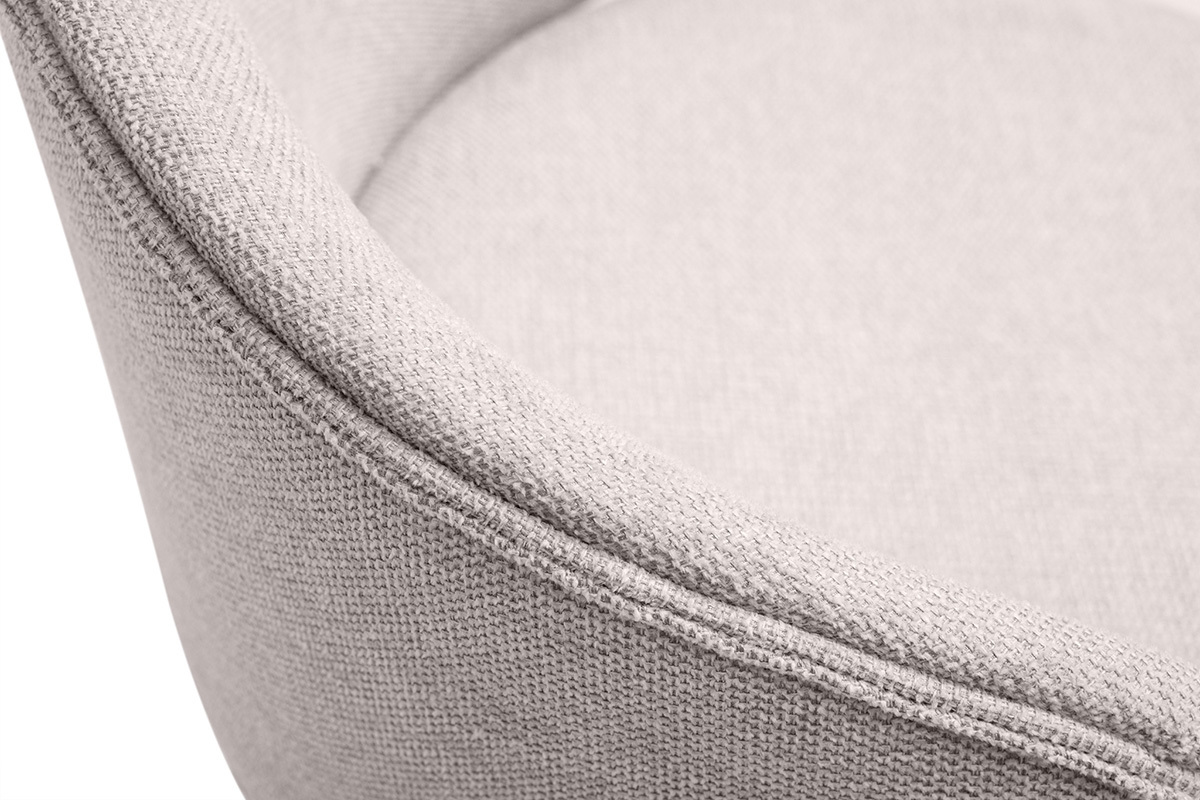 Tabourets de bar design en tissu effet velours textur� beige et m�tal noir (lot de 2) ROSALIE