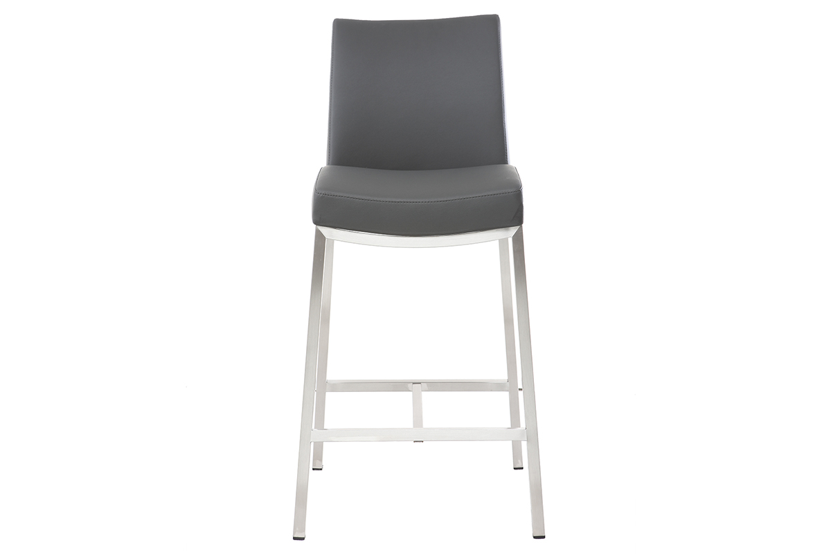 Tabourets de bar design gris fonc� H70 cm (lot de 2) OLLY
