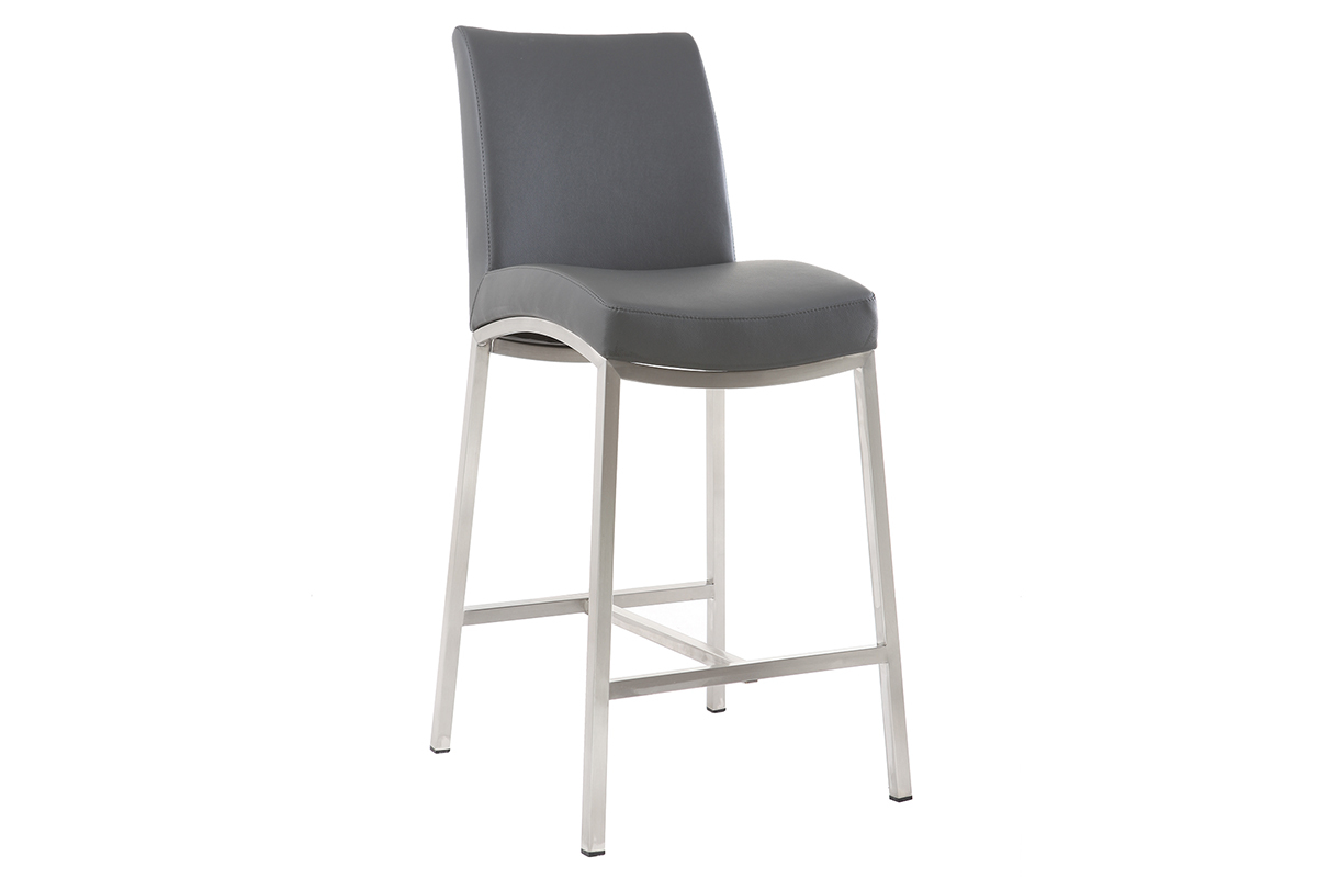 Tabourets de bar design gris fonc� H70 cm (lot de 2) OLLY