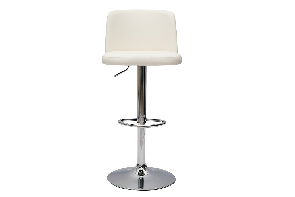 Tabourets de bar design r�glables blancs (lot de 2) MONTI