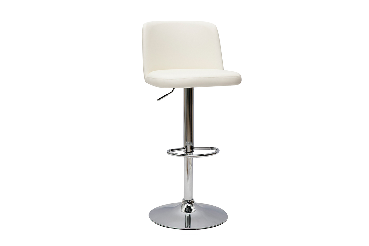 Tabourets de bar design r�glables blancs (lot de 2) MONTI