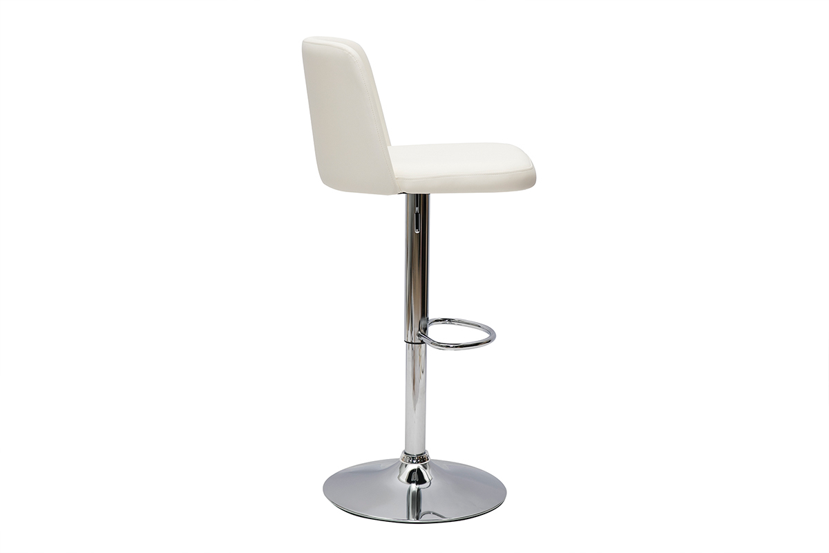 Tabourets de bar design r�glables blancs (lot de 2) MONTI