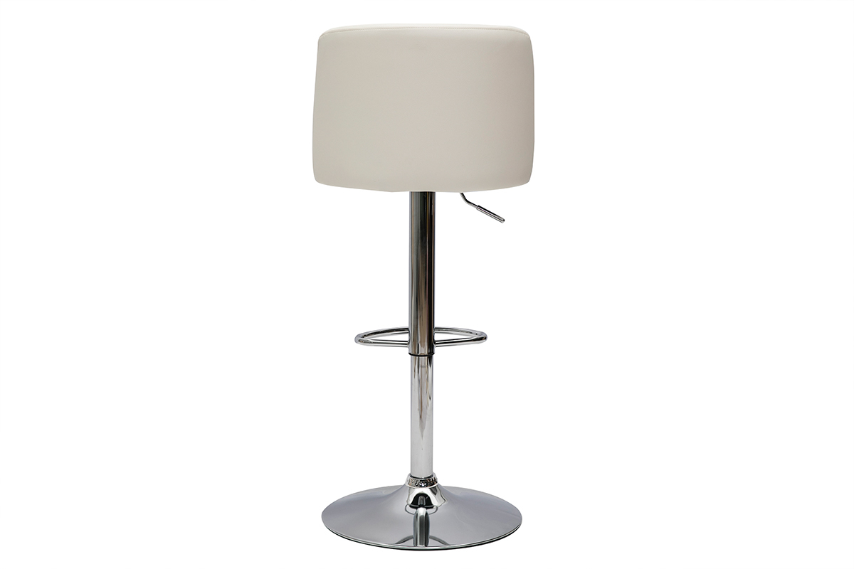 Tabourets de bar design r�glables blancs (lot de 2) MONTI