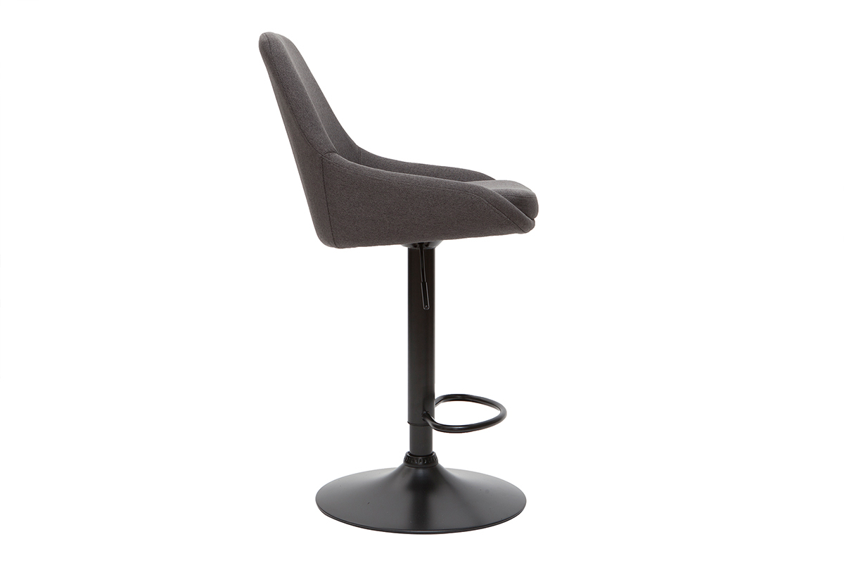 Tabourets de bar design r�glables gris fonc� (lot de 2) HOLO