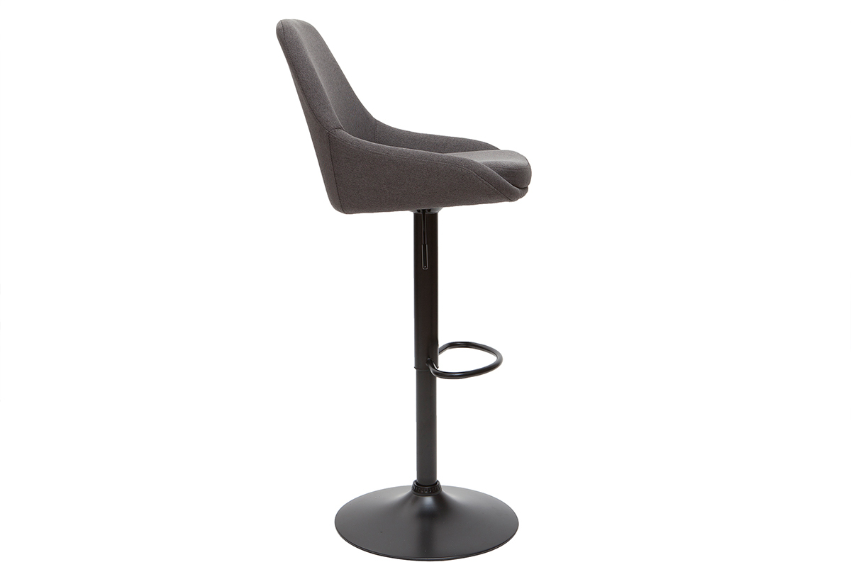 Tabourets de bar design r�glables gris fonc� (lot de 2) HOLO