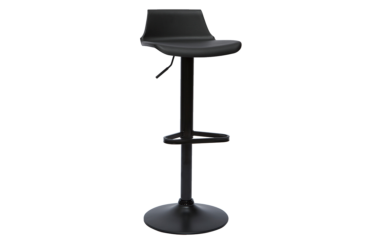 Tabourets de bar design r�glables noirs 360� (lot de 2) KRONOS