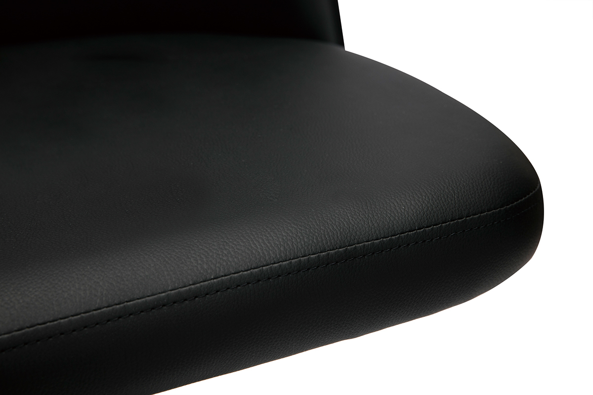 Tabourets de bar design r�glables noirs et m�tal noir (lot de 2) MONTI