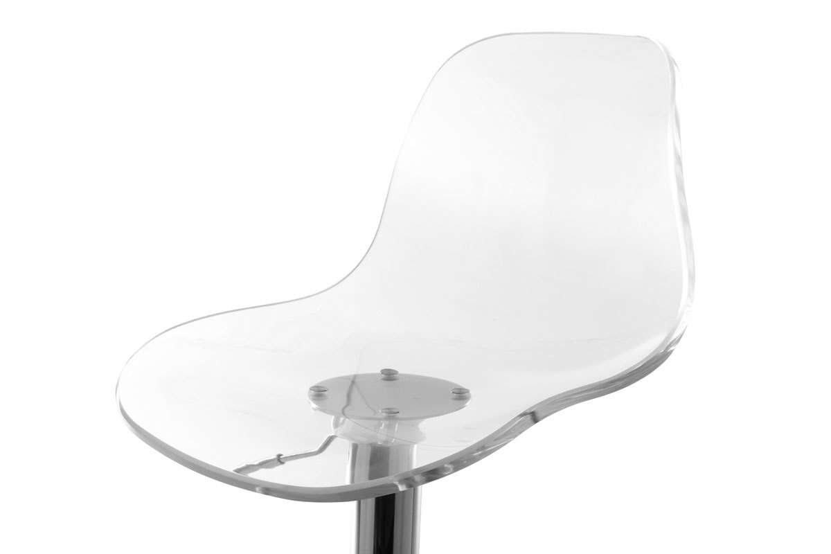 Tabourets de bar design r�glables transparents (lot de 2) GALILEO