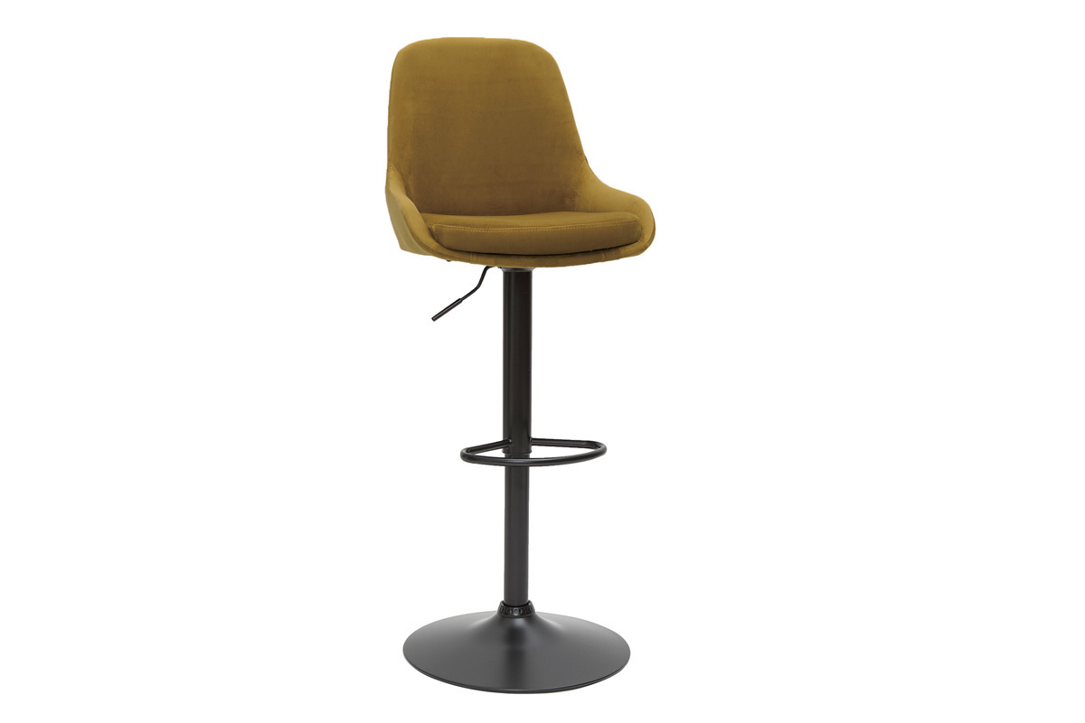 Tabourets de bar design r�glables velours bronze (lot de 2) HOLO