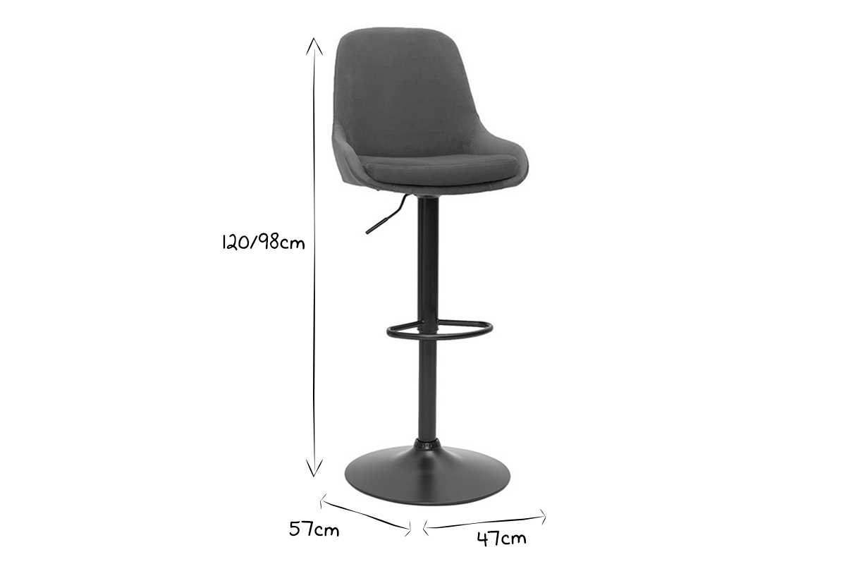 Tabourets de bar design r�glables velours bronze (lot de 2) HOLO