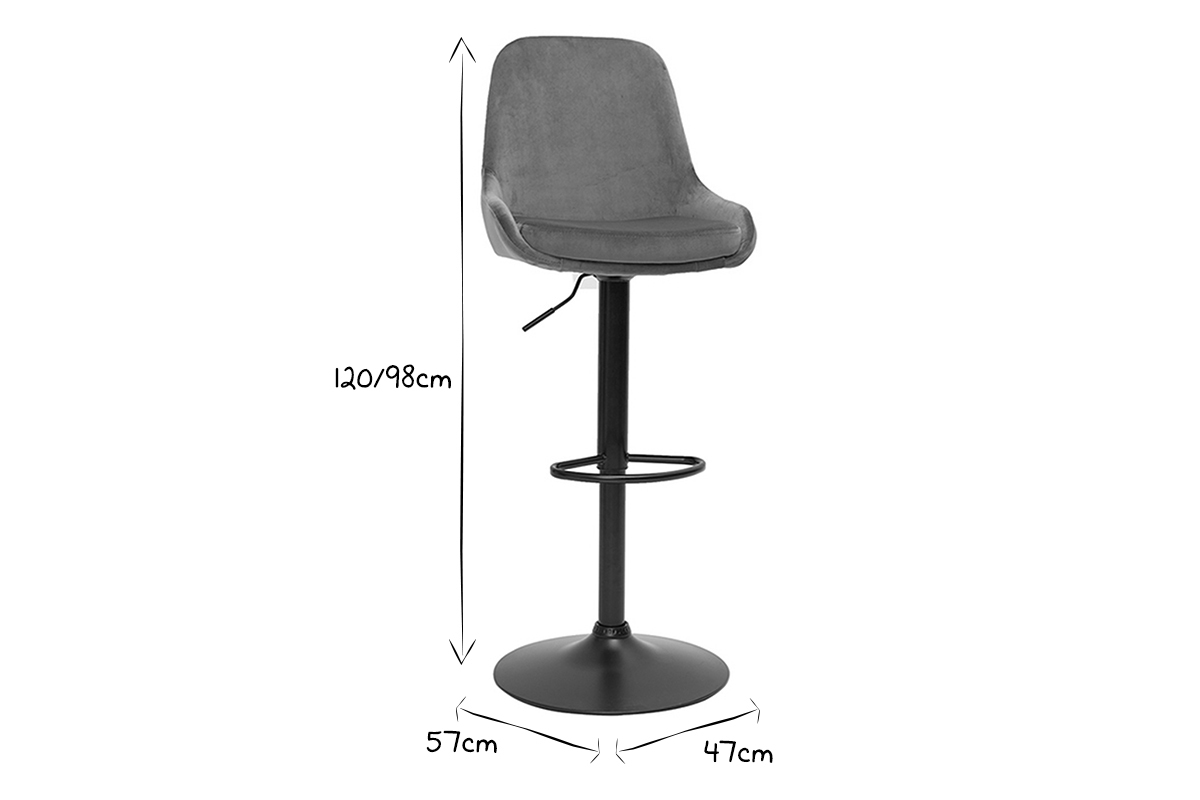 Tabourets de bar design r�glables velours rouge tomette (lot de 2) HOLO
