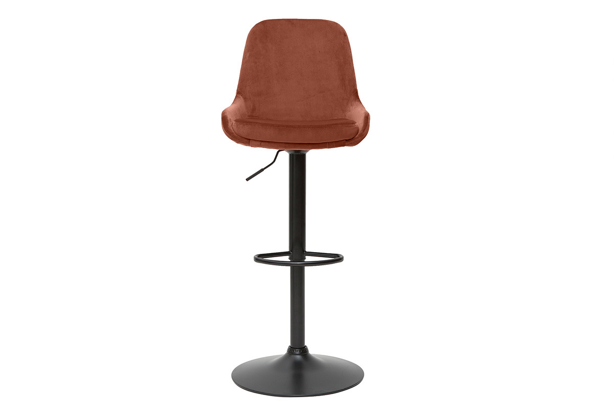 Tabourets de bar design r�glables velours rouge tomette (lot de 2) HOLO