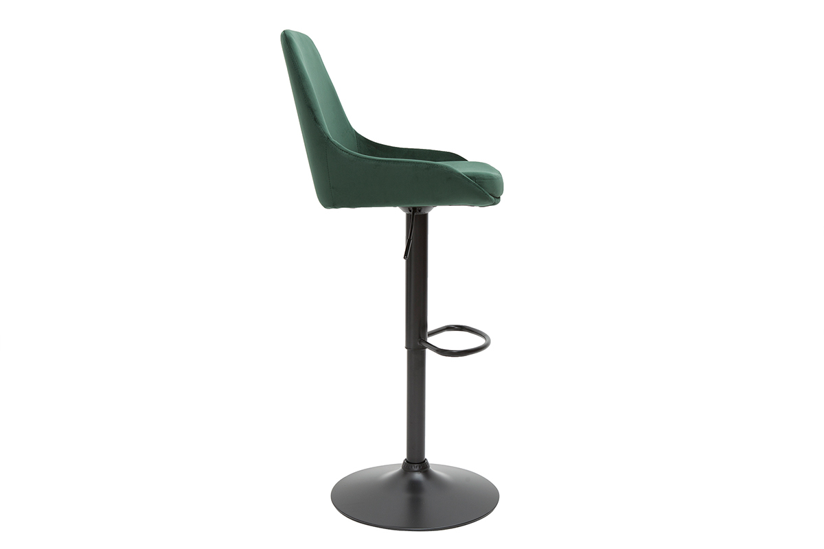 Tabourets de bar design r�glables velours vert (lot de 2) HOLO