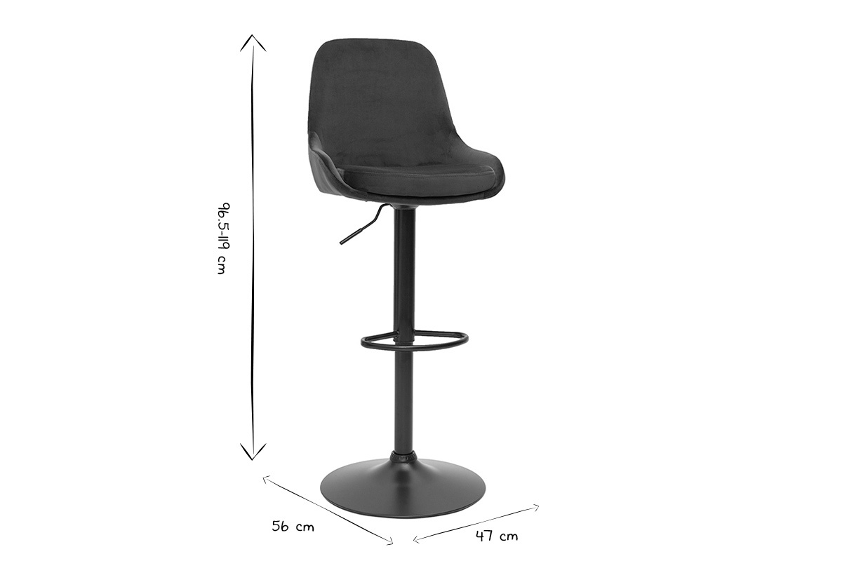 Tabourets de bar design r�glables velours vert (lot de 2) HOLO