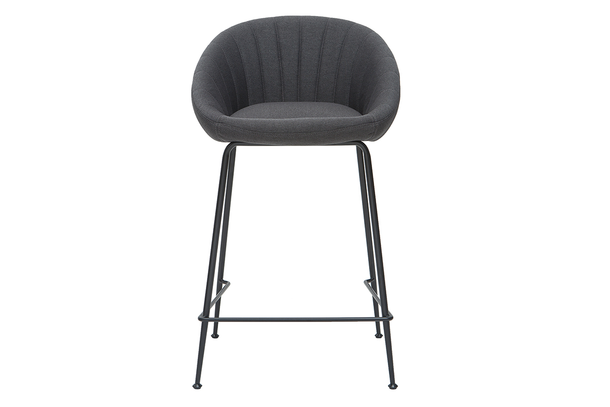 Tabourets de bar design tissu gris fonc� 65 cm (lot de 2) SHERU