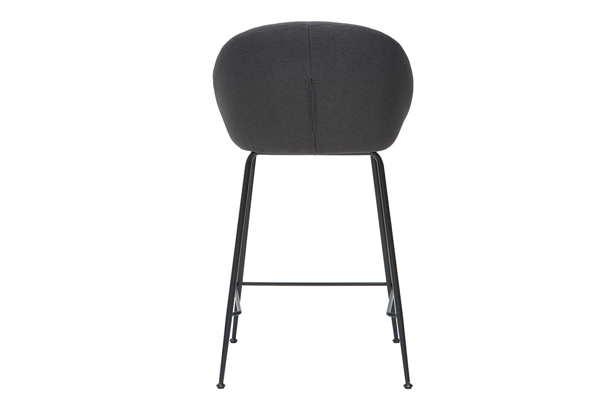 Tabourets de bar design tissu gris fonc� 65 cm (lot de 2) SHERU