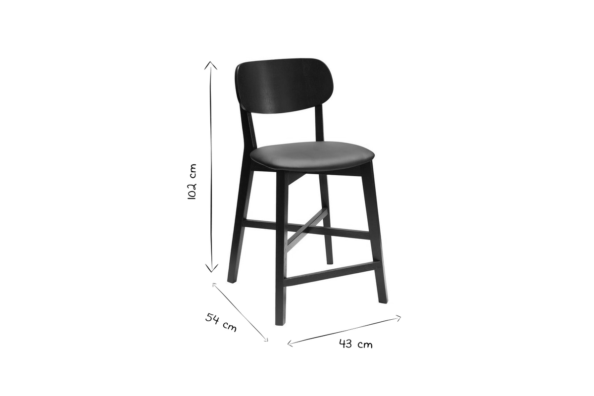 Tabourets de bar en bois clair ch�ne et tissu beige H65 cm (lot de 2) LUCIA