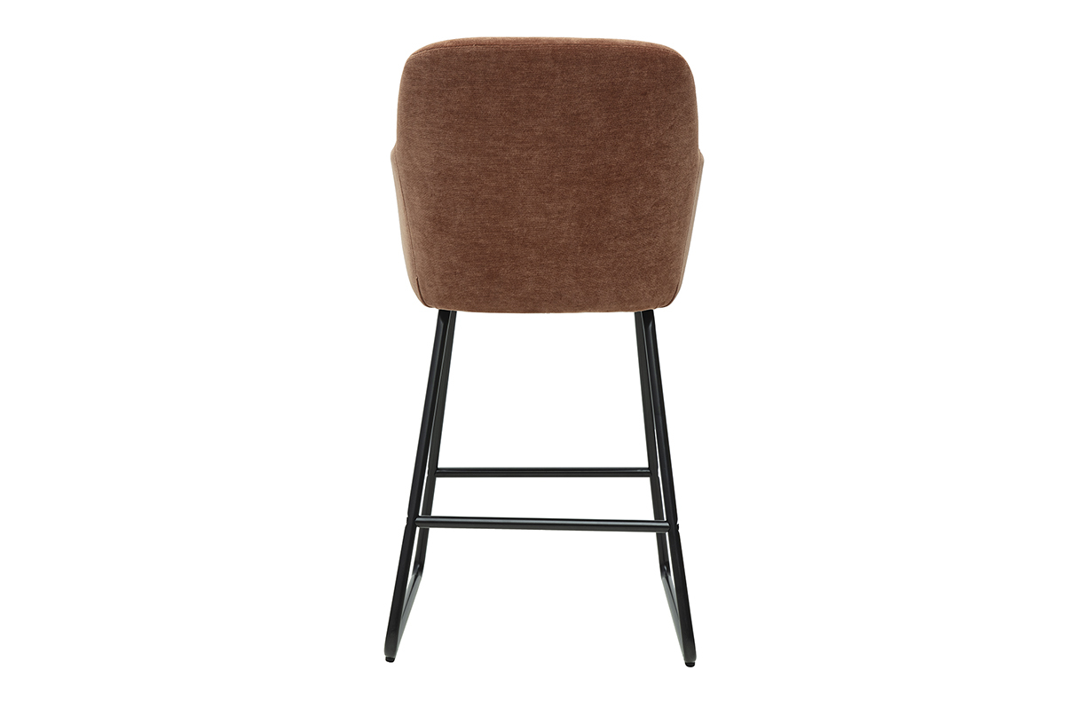 Tabourets de bar en tissu effet velours terre br�l�e H65 cm (lot de 2) AMIKA