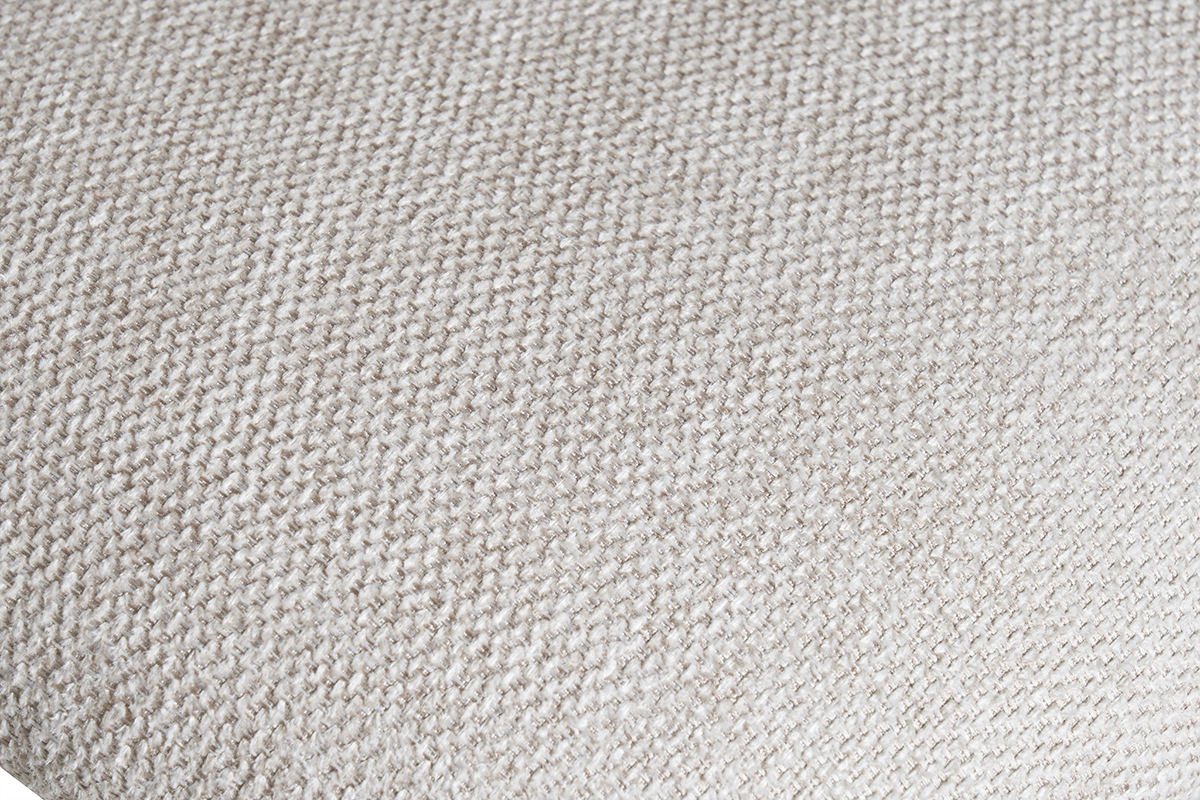 Tabourets de bar en tissu effet velours textur� beige et m�tal noir H70 cm (lot de 2) ATRIUM