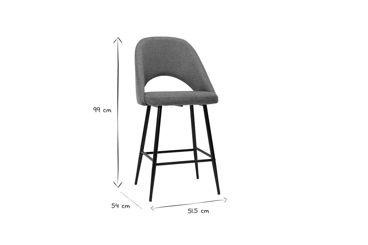 Tabourets de bar en tissu effet velours textur� terre br�l�e H65 cm (lot de 2) COSETTE
