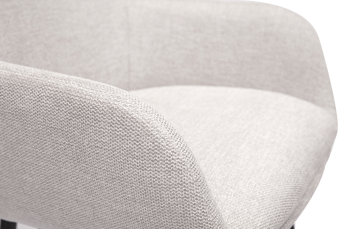 Gros plan d'un tabouret de bar en tissu beige effet velours textur�.