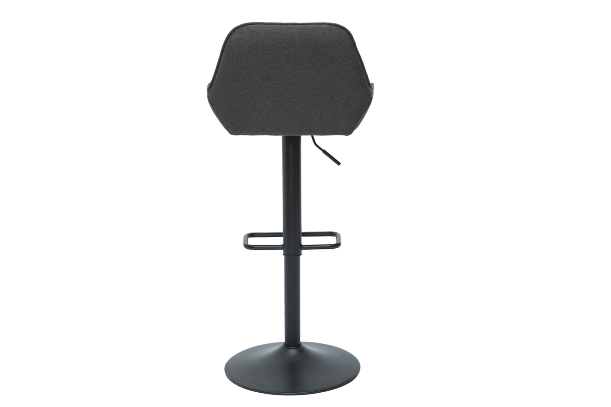 Tabourets de bar r�glables design en tissu gris anthracite (lot de 2) RONNIE