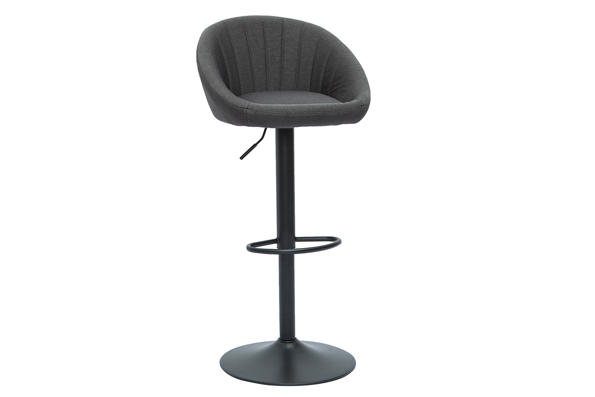 Tabourets de bar r�glables design gris anthracite (lot de 2) SHERU