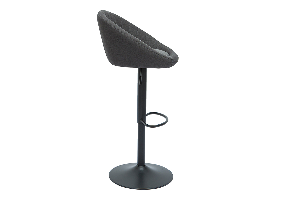 Tabourets de bar r�glables design gris anthracite (lot de 2) SHERU