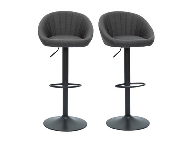 Tabourets de bar r&eacute;glables design gris anthracite (lot de 2) SHERU