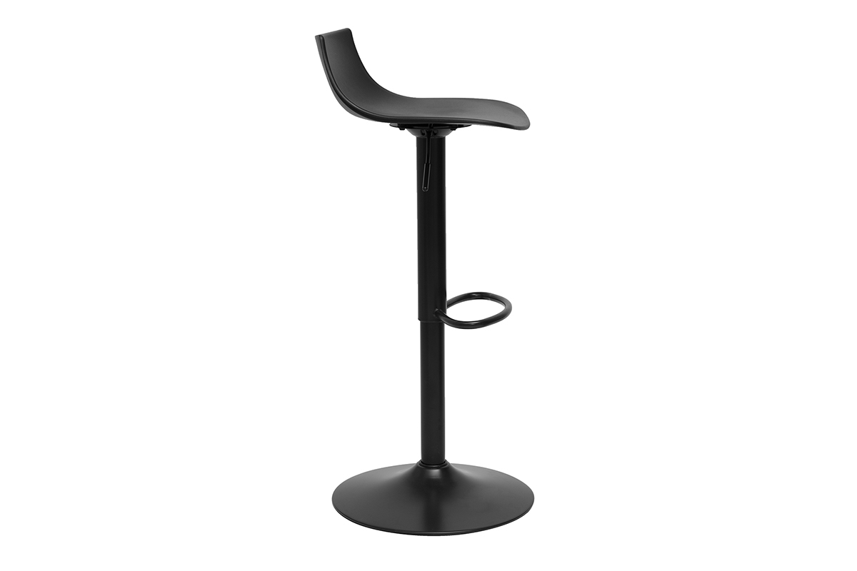 Tabouret noir r�glable design KELLY de profil
