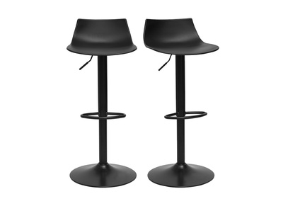 Tabourets de bar r&eacute;glables design noirs (lot de 2) KELLY