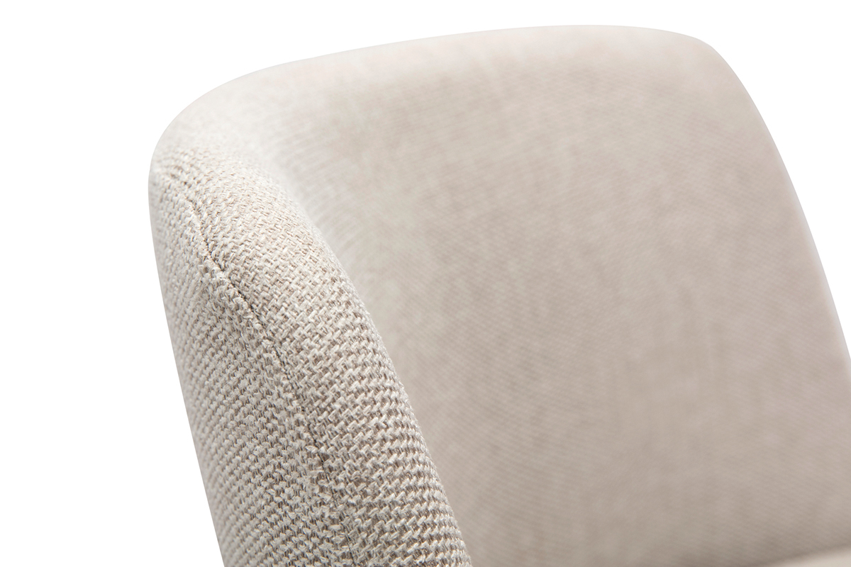 Tabourets de bar r�glables en tissu effet velours textur� beige et m�tal noir (lot de 2) MONTI