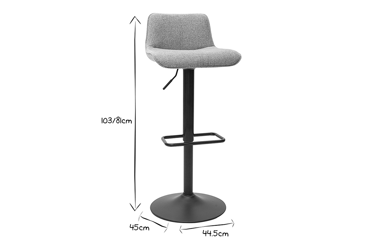 Tabourets de bar r�glables en tissu effet velours textur� vert c�ladon et m�tal (lot de 2) BOOST