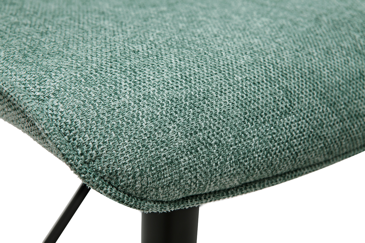 Tabourets de bar r�glables en tissu effet velours textur� vert c�ladon et m�tal (lot de 2) BOOST