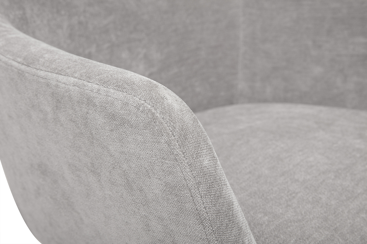 Tabourets de bar r�glables tissu effet velours gris et m�tal (lot de 2) AMIKA