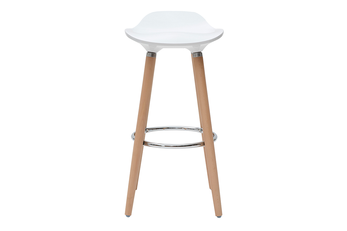 Tabourets de bar scandinaves blancs H74 cm (lot de 2) GILDA