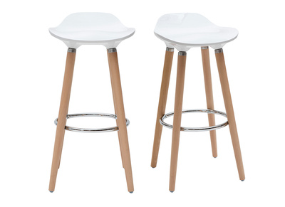 Tabourets de bar scandinaves blancs H74 cm (lot de 2) GILDA