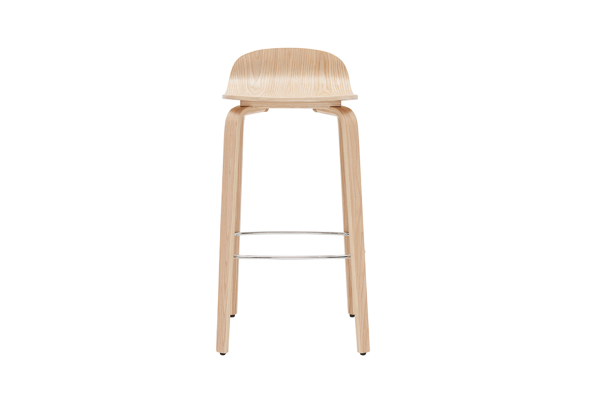 Tabourets de bar scandinaves bois ch�ne H68 cm (lot de 2) OBRA