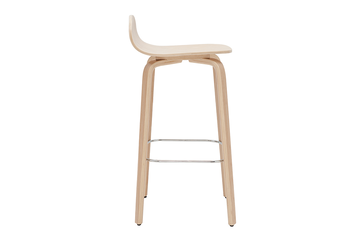 Tabourets de bar scandinaves bois ch�ne H68 cm (lot de 2) OBRA