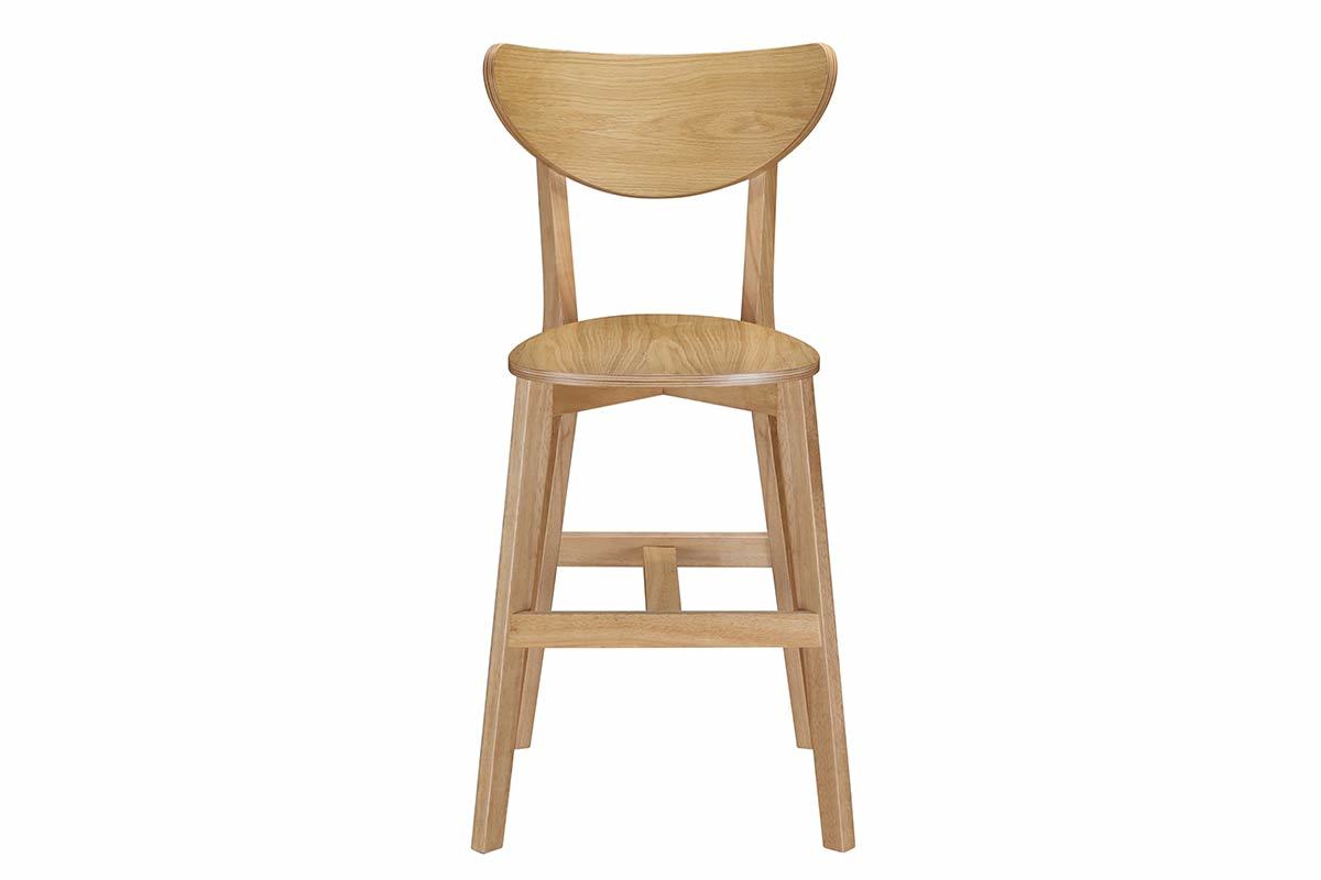 Tabourets de bar scandinaves finition ch�ne H65 cm (lot de 2) LEENA