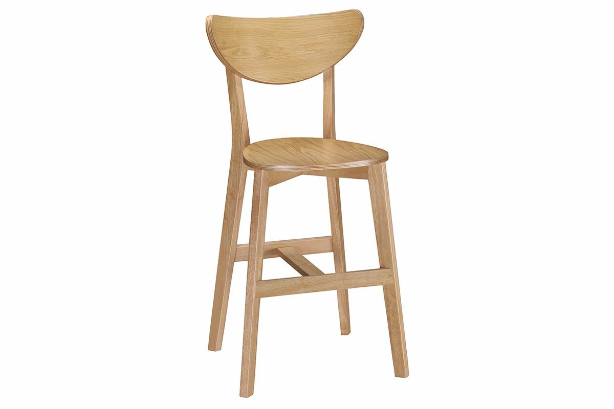 Tabourets de bar scandinaves finition ch�ne H65 cm (lot de 2) LEENA
