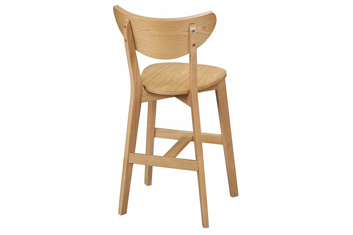 Tabourets de bar scandinaves finition ch�ne H65 cm (lot de 2) LEENA