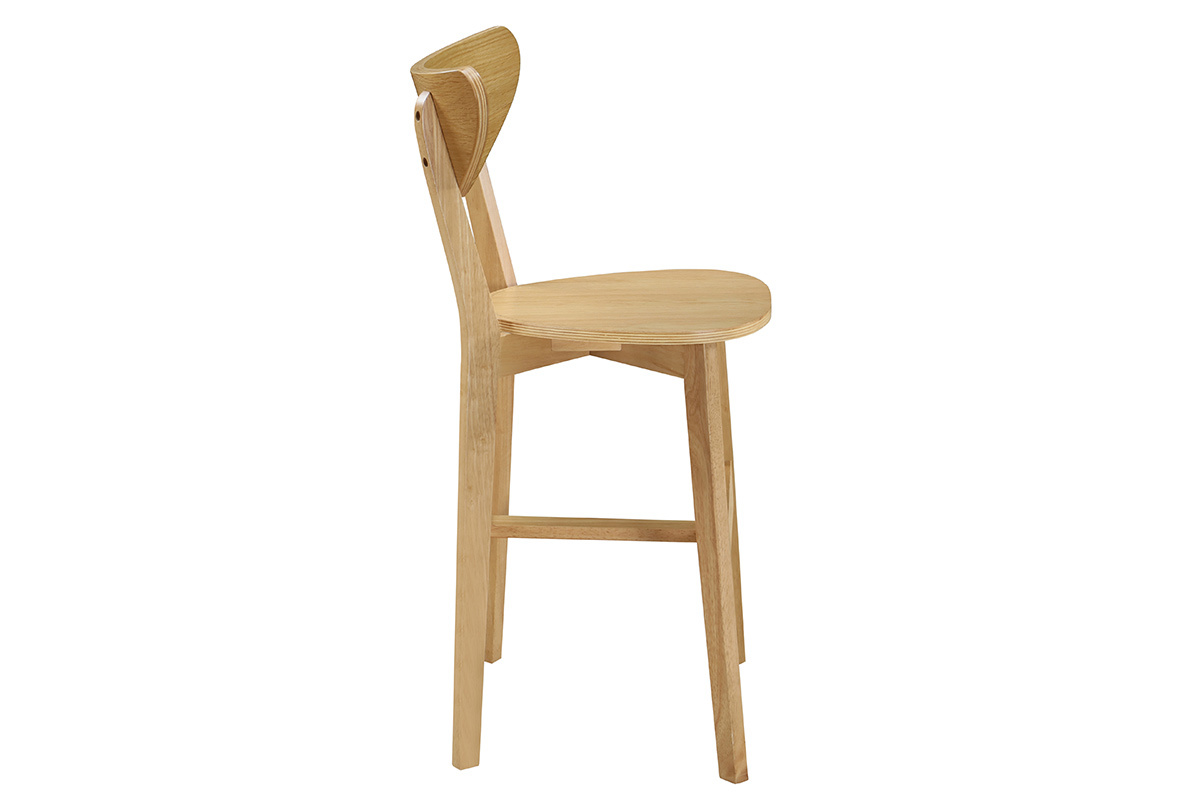 Tabourets de bar scandinaves finition ch�ne H65 cm (lot de 2) LEENA