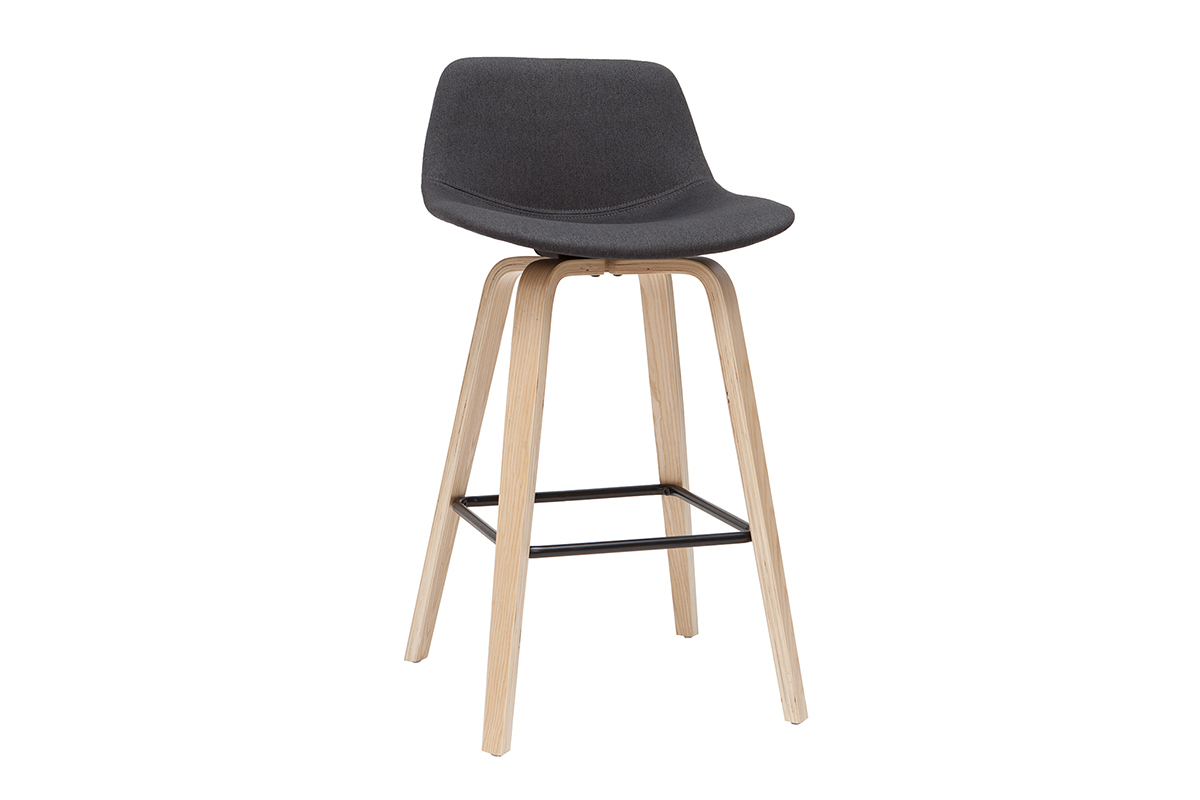 Tabourets de bar scandinaves gris fonc� H65 cm (lot de 2) NONIE
