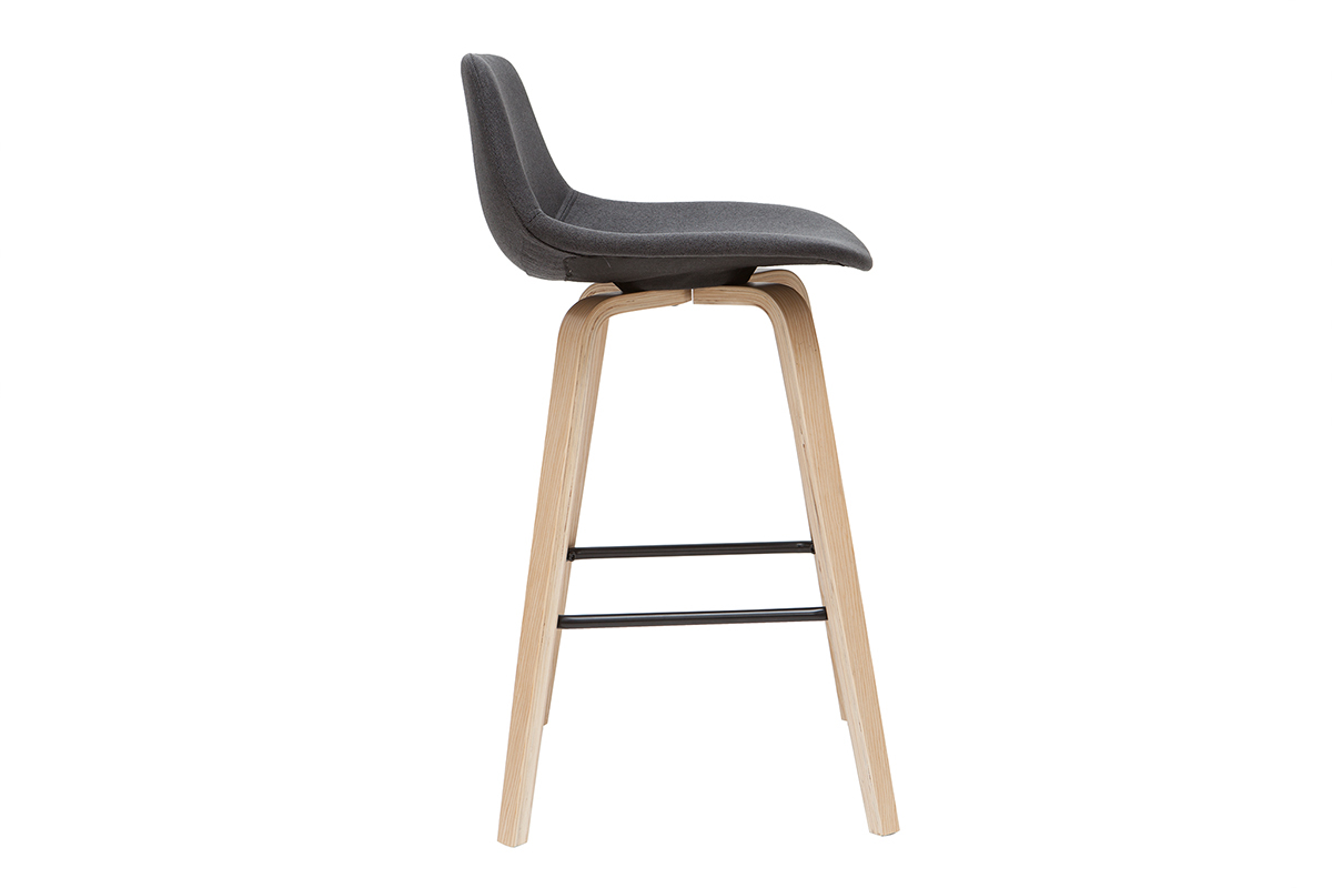 Tabourets de bar scandinaves gris fonc� H65 cm (lot de 2) NONIE