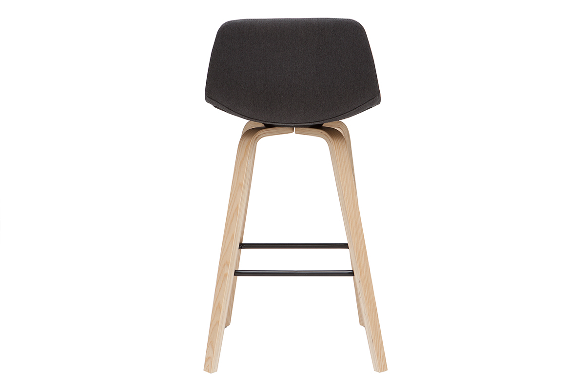 Tabourets de bar scandinaves gris fonc� H65 cm (lot de 2) NONIE